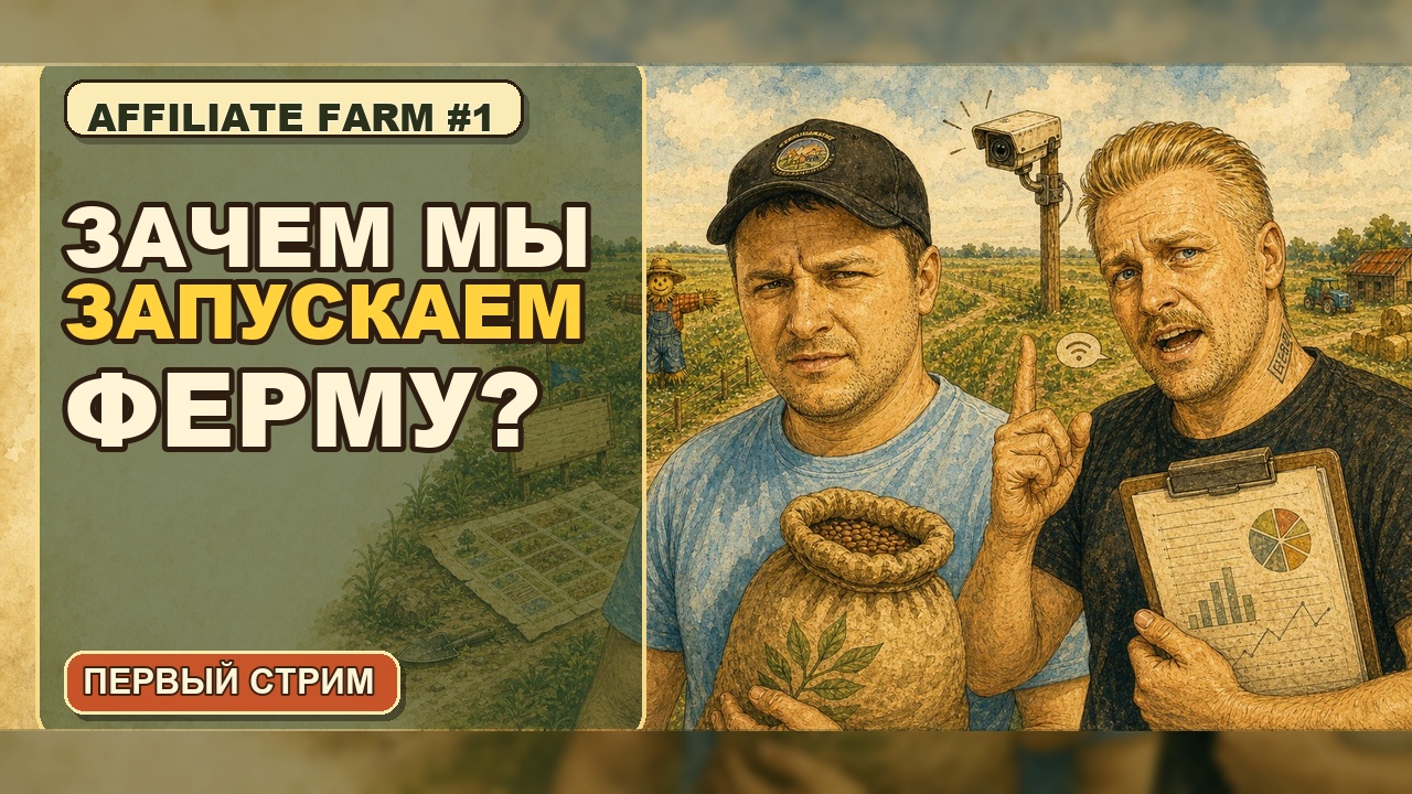 Обложка первого стрима Affiliate Farm с Мишей и Ивановым
